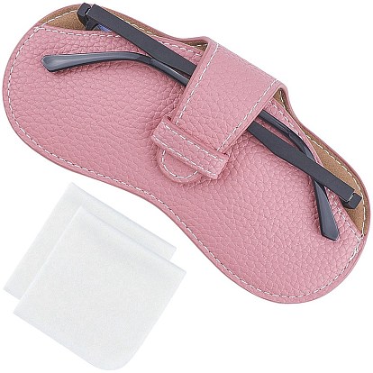 Чехол для очков из искусственной кожи, для очков, солнцезащитные очки протектор, с тканью для чистки очков из замшевого волокна