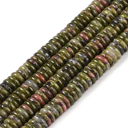 Natural Unakite Beads Strands, Rondelle