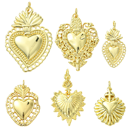 6 шт 6 стили латунные подвески из микропаве с фианитом, с целью перехода в кольце, сердце прелести