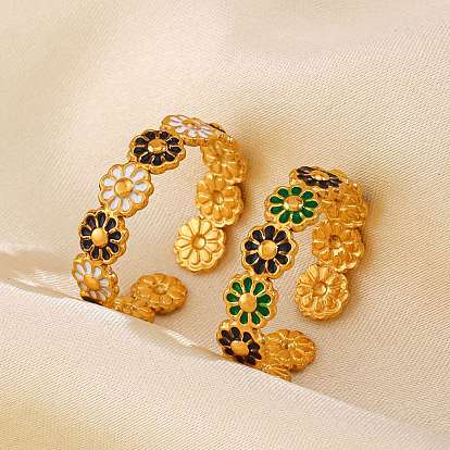 304 открытые манжеты из эмалированной нержавеющей стали, цветок ромашка