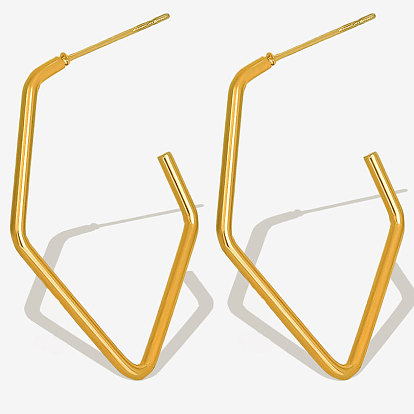 304 минималистичные серьги-гвоздики в форме ромба из нержавеющей стали