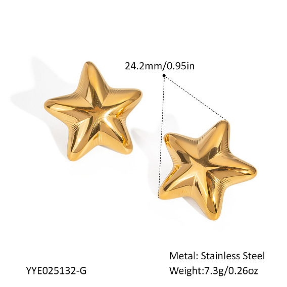 Серьги-гвоздики из нержавеющей стали в форме звезды для женщин