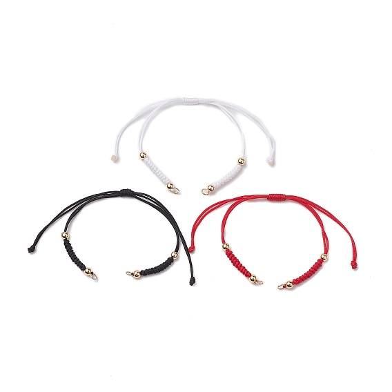 3 Colors Braided Nylon Cord Sets for DIY Bracelet Making