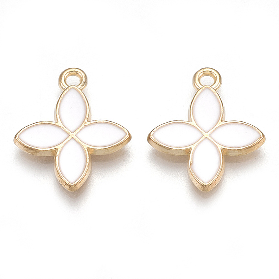 Colgantes de la aleación, sin plomo y cadmio, con esmalte, flor, la luz de oro