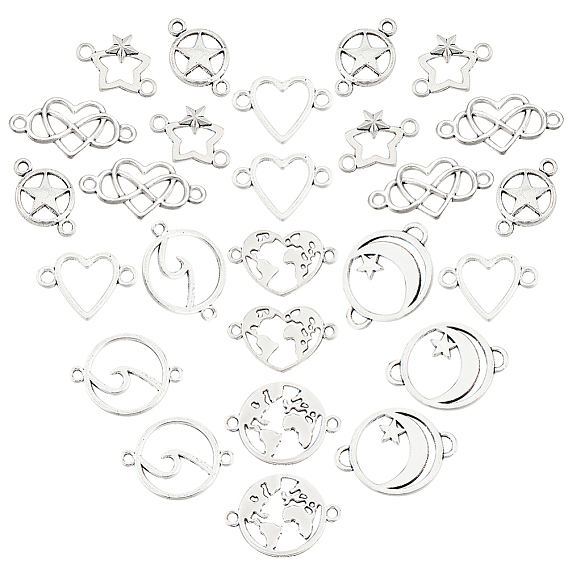 96 шт. 8 стили тибетский стиль сплава звенья/соединители, без кадмия и без свинца