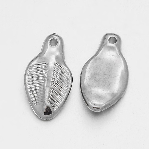 CCB Plastic Leaf Pendants, 22x12x3mm, Hole: 1mm