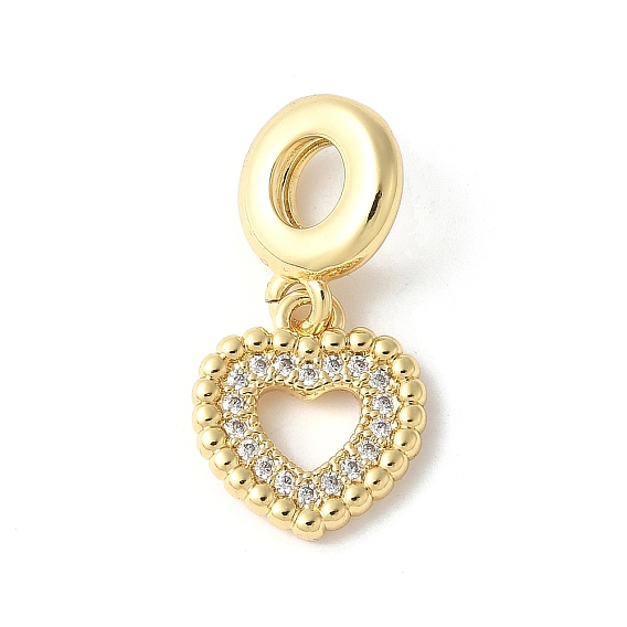 Латунное микропейв с кубическим цирконием европейские подвески с подвесками, без кадмия и без свинца, сердце