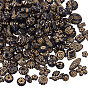 200g непрозрачные акриловые бусины, золотой металл обвитыми, чёрные