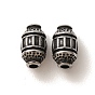 304 Stainless Steel Beads, Barrel with Rectangle Pattern