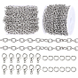DIY Necklace Bracelet Making Kits, including 30Pcs Alloy Clasps, 5M Iron Chains & 60Pcs Open Jump Ring