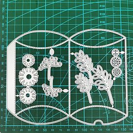 Pillow Box with Flower Carbon Steel Cutting Dies Stencils, for DIY Scrapbooking/Photo Album, Decorative Embossing DIY Paper Card