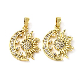 Латунные микро проложить кубического циркония подвески, подвески в виде луны, солнца и звезд