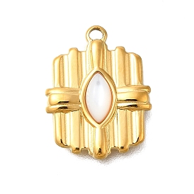 304 подвески из нержавеющей стали с натуральным белым ракушечником, ионное покрытие (ip)