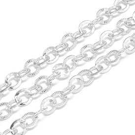 Aluminum Cable Chains, Textured, Unwelded, Flat Oval