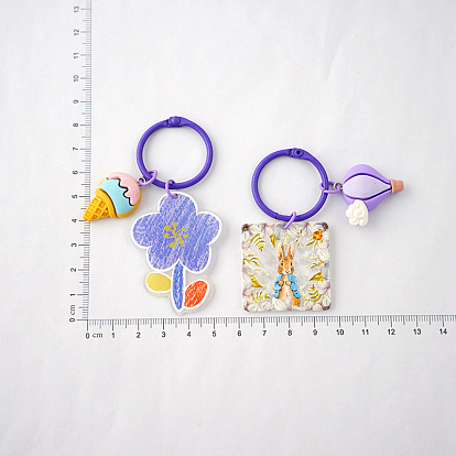 Cute Purple Tulip Pendant Keychain Keyring Backpack Decoration - Lovely and High-end.