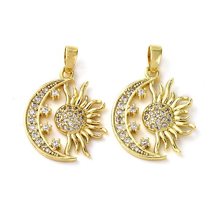 Латунные микро проложить кубического циркония подвески, подвески в виде луны, солнца и звезд