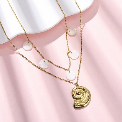 Спиральная форма ракушки 304 двухслойные подвески из нержавеющей стали, с оболочкой, ионное покрытие (ip)