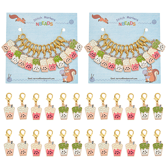 12шт. подвески в виде эмалированных чашек для молочного чая из сплава, подвески с застежкой-лобстером, подвески на клипсах, для брелка, кошелек, украшение для рюкзака, маркер стежка