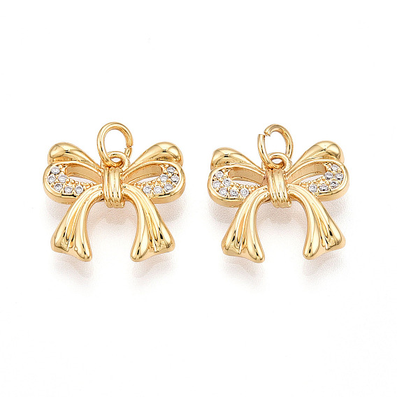 Латунные микро проложить кубического циркония прелести, бантом, с целью перехода в кольце