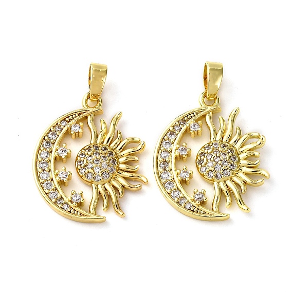 Латунные микро проложить кубического циркония подвески, подвески в виде луны, солнца и звезд