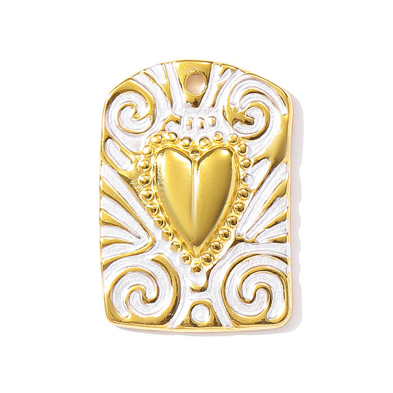 304 нержавеющей стальной эмали подвески, арка с подвесками в виде сердечек, ионное покрытие (ip), реальный 18 k позолоченный