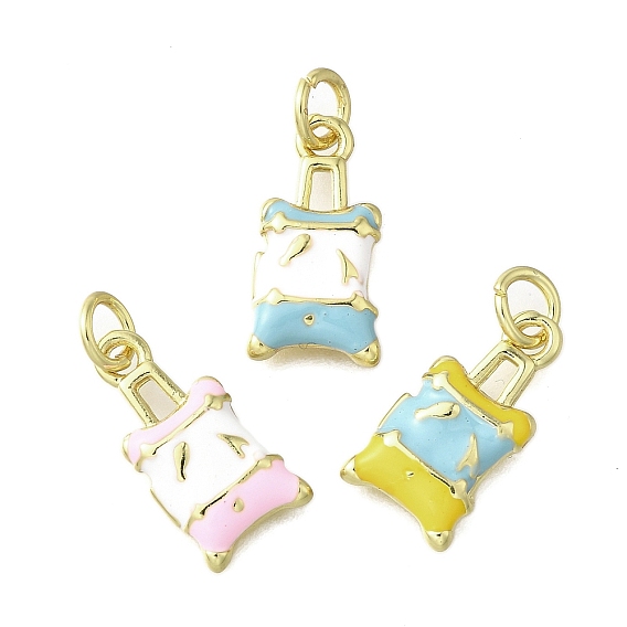 Латунь эмаль подвески, с целью перехода в кольце, без кадмия и без свинца, долговечный, стойки покрытие, реальный 18 k позолоченный, подвески для чемодана