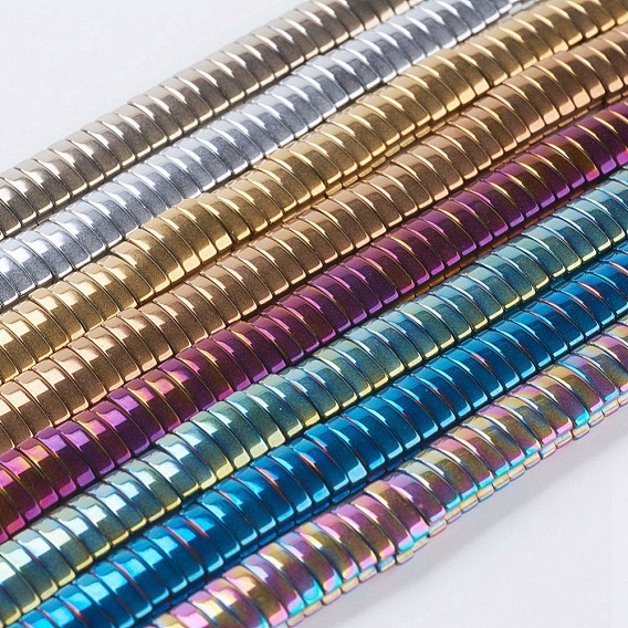 PVD Vacuum Plating Electroplate Non-magnetic Synthetic Hematite Beads Strands, Grade A, Oval