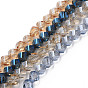 Electroplate Transparent Glass Beads Strands, Faceted, Nuggets