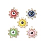 Seed Beads Pendants, with Resin Beads and Copper Wire, Sun with Evil Eye