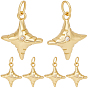 6подвески из латуни с гальваническим покрытием, долговечный, без кадмия, без никеля и без свинца, звезда