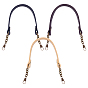 3 Colors PU Leather Bag Handle, with Antique Bronze Iron Hooks & Curb Chain, Bag replacement Accessories