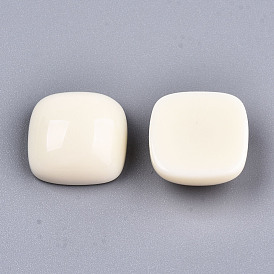 Opaque Resin Cabochons, Half Square