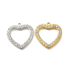 304 подвески из нержавеющей стали, со стразами, ионное покрытие (ip), сердце