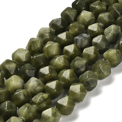 Природные китайский нефрит бисер пряди, звезды вырезать круглые бусы, граненые