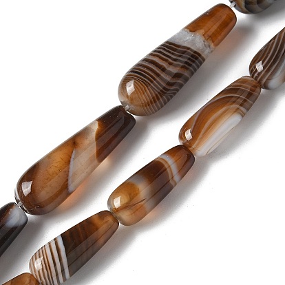 Натуральные полосатые агатовые бусы, окрашенная и подогревом, слеза