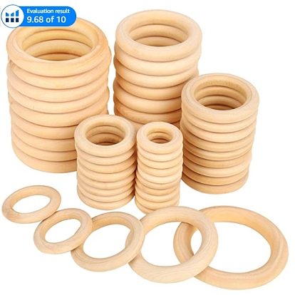 Unfinished Wood Linking Rings, Original Color Wooden Ring, Round Ring