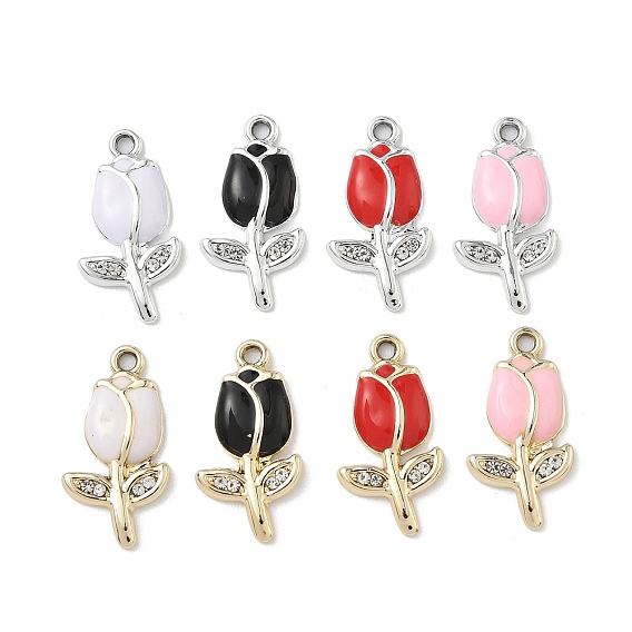 Сплав эмали горный хрусталь подвески, подвески в форме цветов, без свинца и без кадмия, uv покрытие