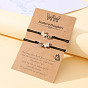 Personalized Stainless Steel Butterfly Bracelet for Mother's Day - Handmade Woven Card Rope with Hollow Design, Unique European and American Style Parent-Child Jewelry