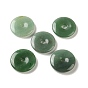 Подвески с китайской предохранительной пряжкой из натурального зеленого авантюрина, подвески в виде пончиков/пи-дисков