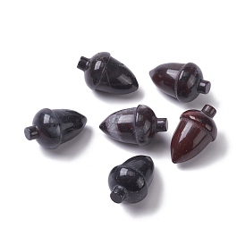Natural Bloodstone Beads, No Hole/Undrilled, for Wire Wrapped Pendant Making, Filbert