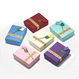 Cardboard Jewelry Set Boxes, with Sponge Inside, Rectangle