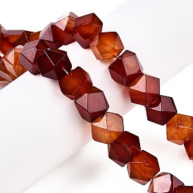 Natural Red Agate Beads Strands, Faceted Cube