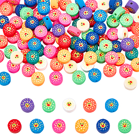 Nbeads 5 Strands Handmade Polymer Clay Beads Strands, for DIY Jewelry Crafts Supplies, Flat Round with Duck