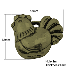 Подвески из сплава , без кадмия и без свинца, курица, 12x13x4 мм, отверстие : 1 мм