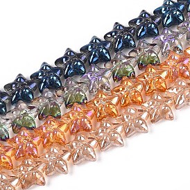 Стеклянные бусины с гальваническим покрытием , звезда и бантом