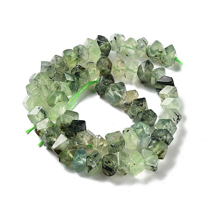 Natural Prehnite Beads Strands, Nuggets, Faceted