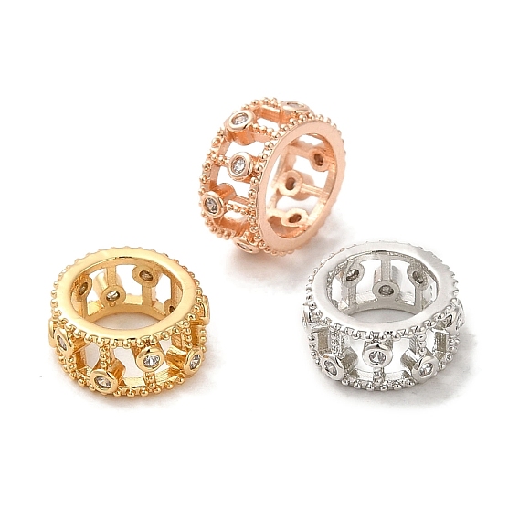 Стойки обшивки латунь кубического циркония бусы, долговечный, без свинца и без кадмия, Полая колонна