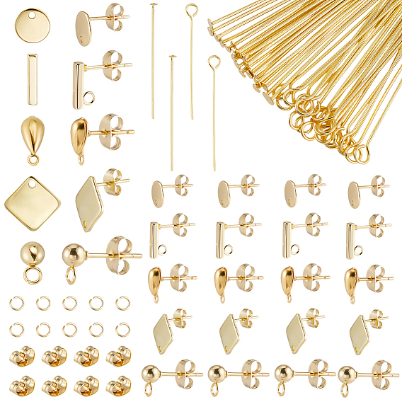 DIY Jewelry Kit, Inclduing  Stud Earring Findings, Jump Ring, Eye Pin and Ear Nut