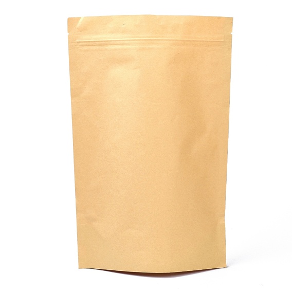 Sac à fermeture éclair en papier kraft biodégradable et écologique, petite pochette en papier kraft, sacs refermables, rectangle