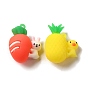 3D Plastic Pendants, for Key Chain Bag Hanging Ornaments, Carrot with Rabbit/ Pineapple with Duck